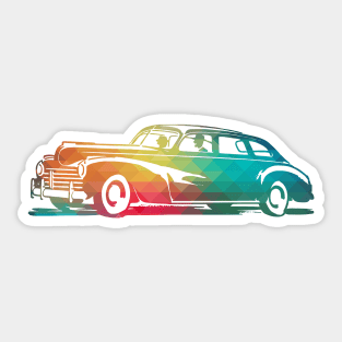 Rainbow old car 06 Sticker